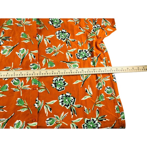 1290 Women s sz 2XL collared shirt dress long floral Hawaiian button front - Picture 10 of 10